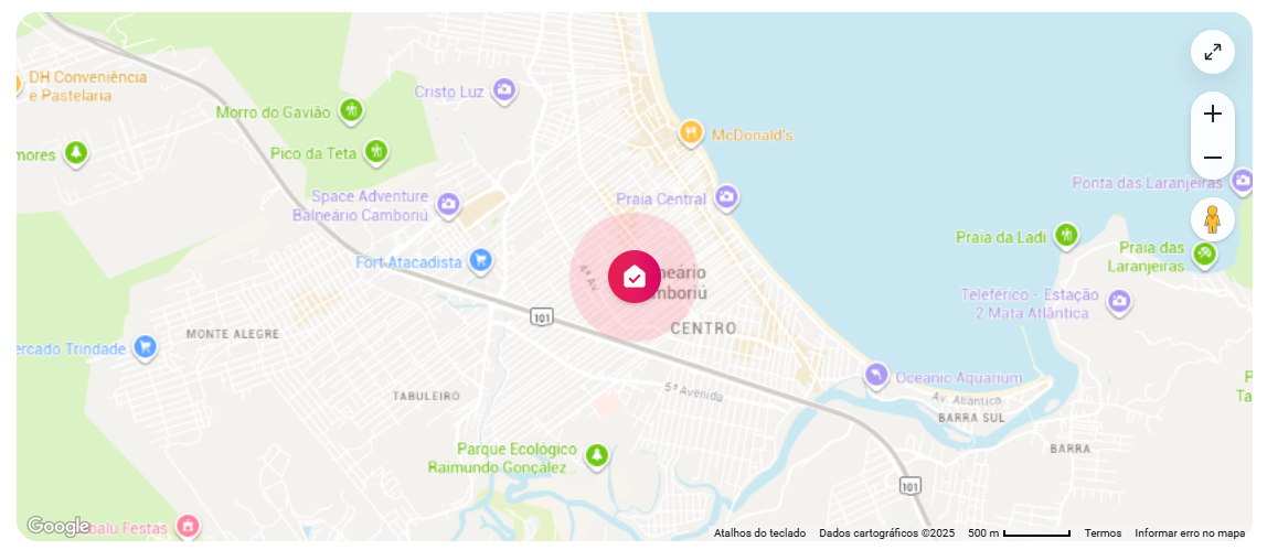 Mapa de Localização Casa de Temporada BC